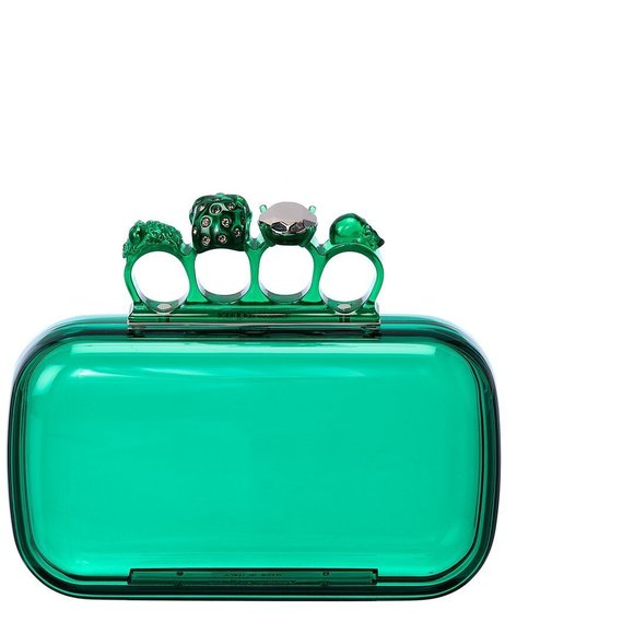 Alexander McQueen Skull Four-Ring Acrylic Clutch - Picture 2 of 4